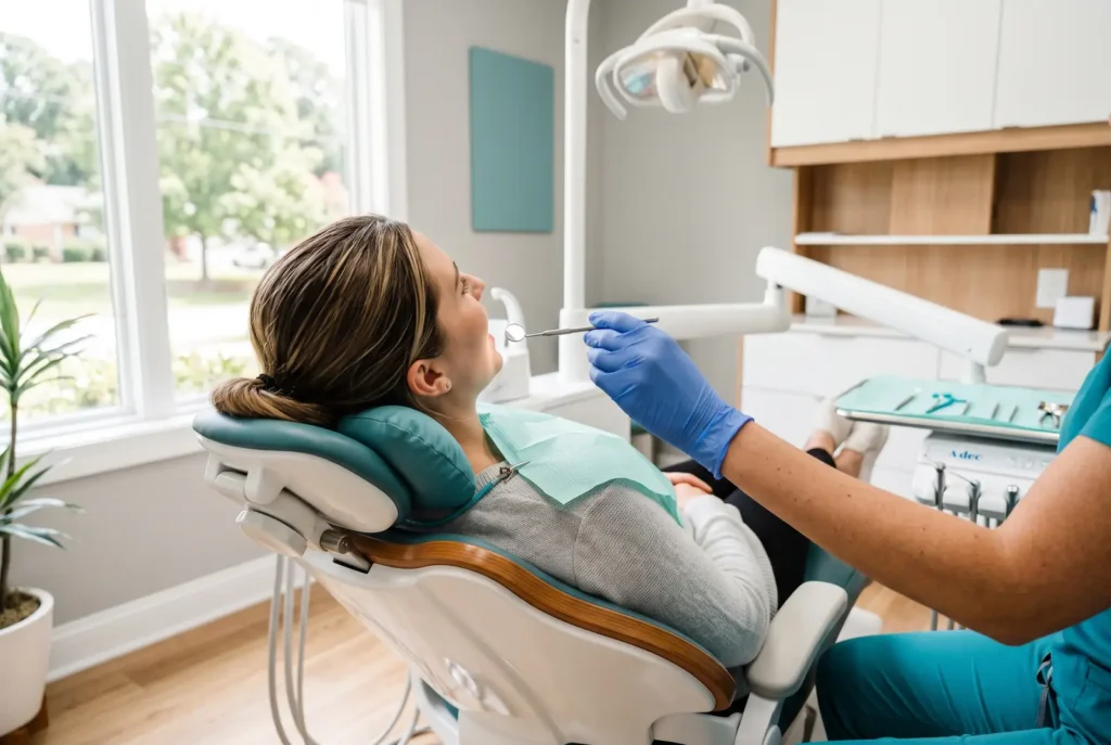 Patient relaxed in the dental chair after same-day toothache relief in Lithia Springs